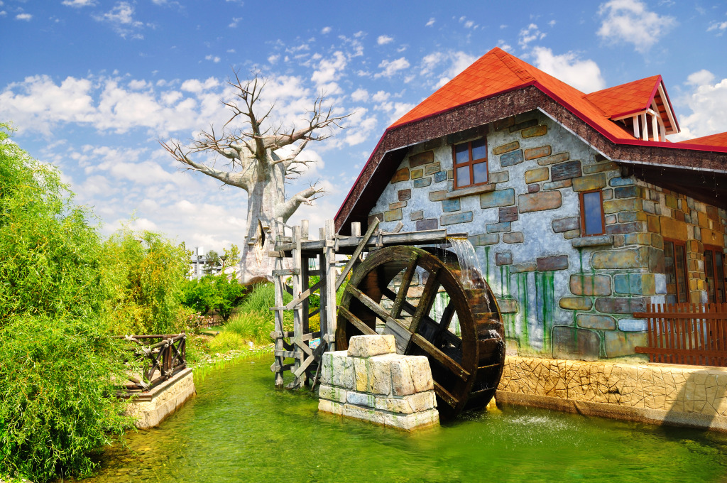 Old Water Mill near the Creek jigsaw puzzle in Waterfalls puzzles on TheJigsawPuzzles.com