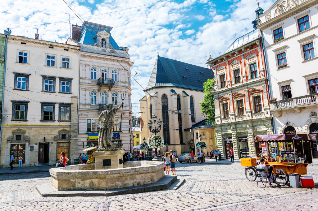 Market Square in Lviv, Ukraine jigsaw puzzle in Street View puzzles on TheJigsawPuzzles.com