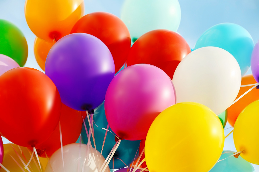 Colorful Birthday Balloons jigsaw puzzle in Puzzle of the Day puzzles on TheJigsawPuzzles.com