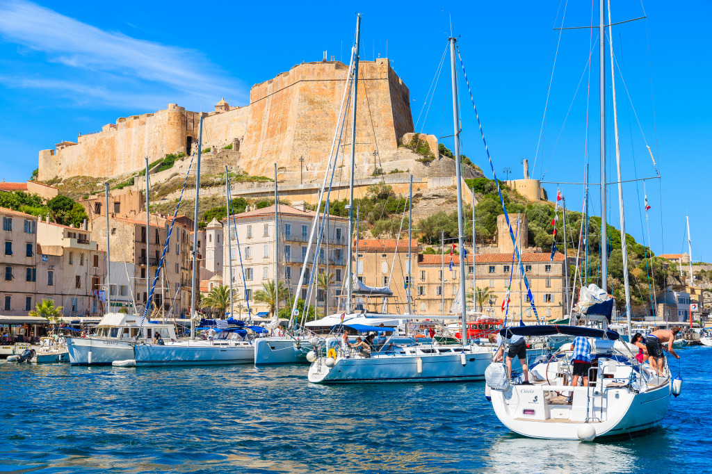 Bonifacio Port, Corsica Island jigsaw puzzle in Castles puzzles on TheJigsawPuzzles.com