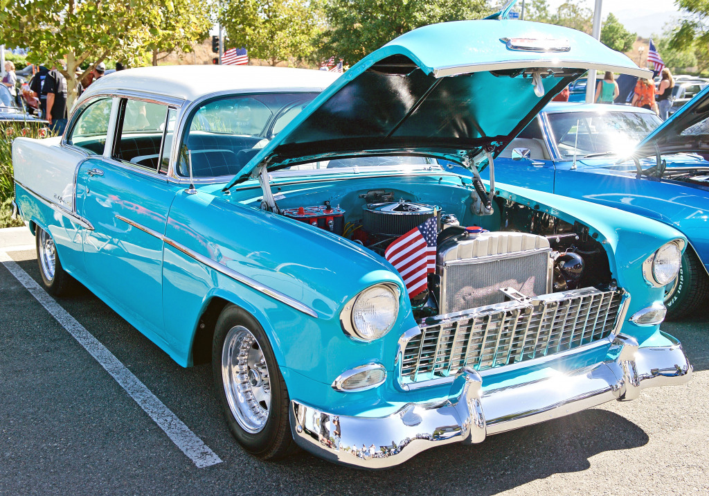 Classic Chevy Bel Air, Santa Clarita CA jigsaw puzzle in Cars & Bikes puzzles on TheJigsawPuzzles.com