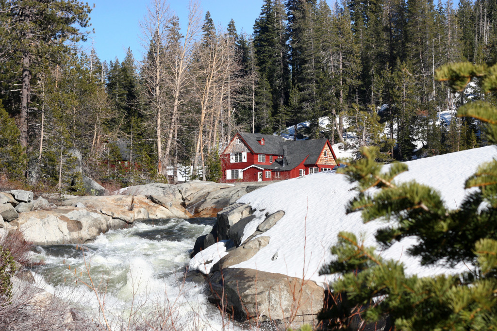 Cabin near the Waterfall jigsaw puzzle in Waterfalls puzzles on TheJigsawPuzzles.com