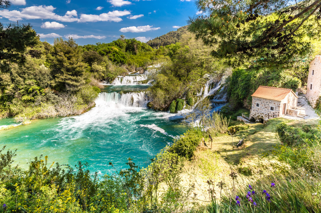 Skradinski Buk Waterfall, Croatia jigsaw puzzle in Waterfalls puzzles on TheJigsawPuzzles.com