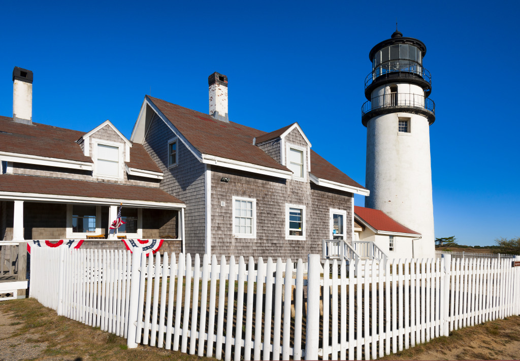 Cape Cod Highland Lighthouse jigsaw puzzle in Puzzle of the Day puzzles on TheJigsawPuzzles.com