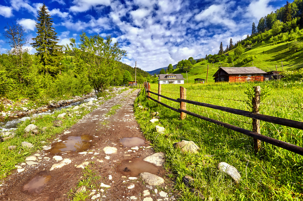 Mountain Landscape, Carpathians, Ukraine jigsaw puzzle in Great Sightings puzzles on TheJigsawPuzzles.com