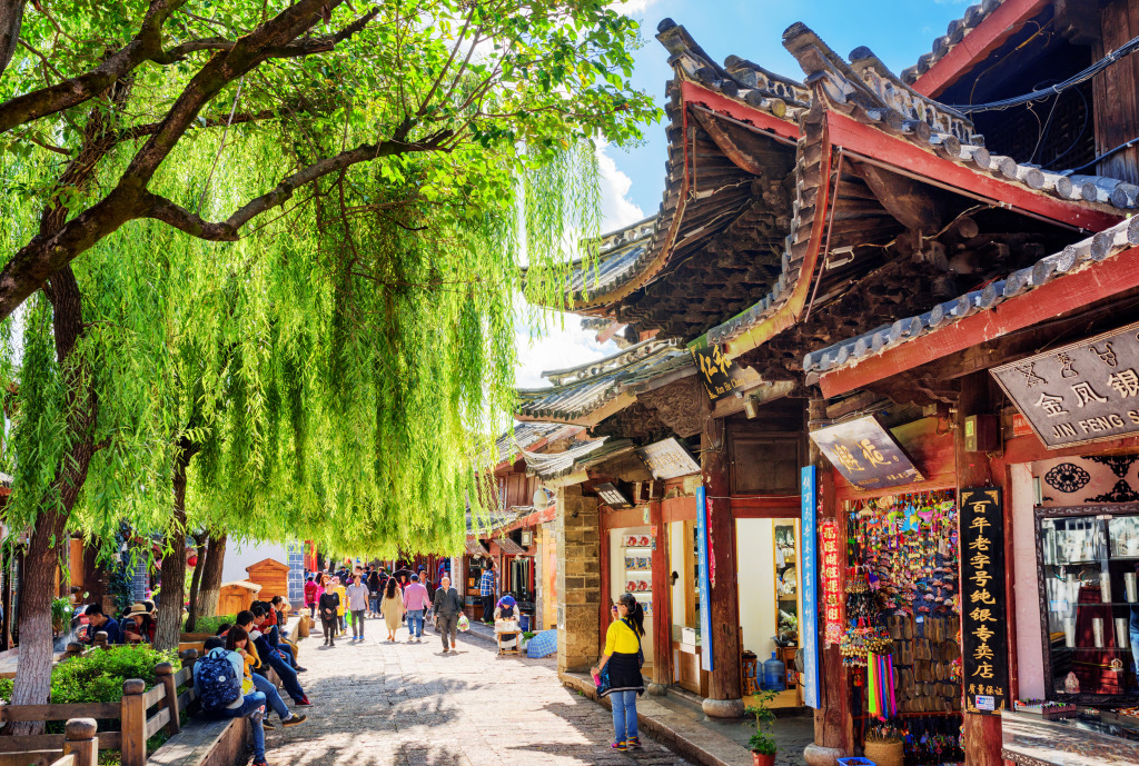 Old Town of Lijiang, Yunnan Province, China jigsaw puzzle in Street View puzzles on TheJigsawPuzzles.com