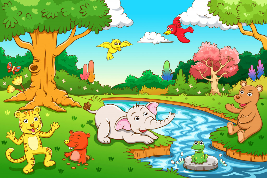 Animals in the Jungle jigsaw puzzle in Animals puzzles on TheJigsawPuzzles.com