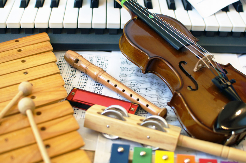 Kids Musical Instruments jigsaw puzzle in Macro puzzles on TheJigsawPuzzles.com