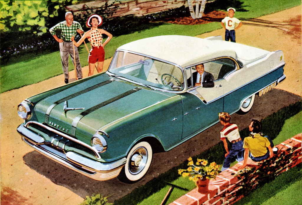 1955 Pontiac Star Chief Custom Catalina jigsaw puzzle in Cars & Bikes puzzles on TheJigsawPuzzles.com