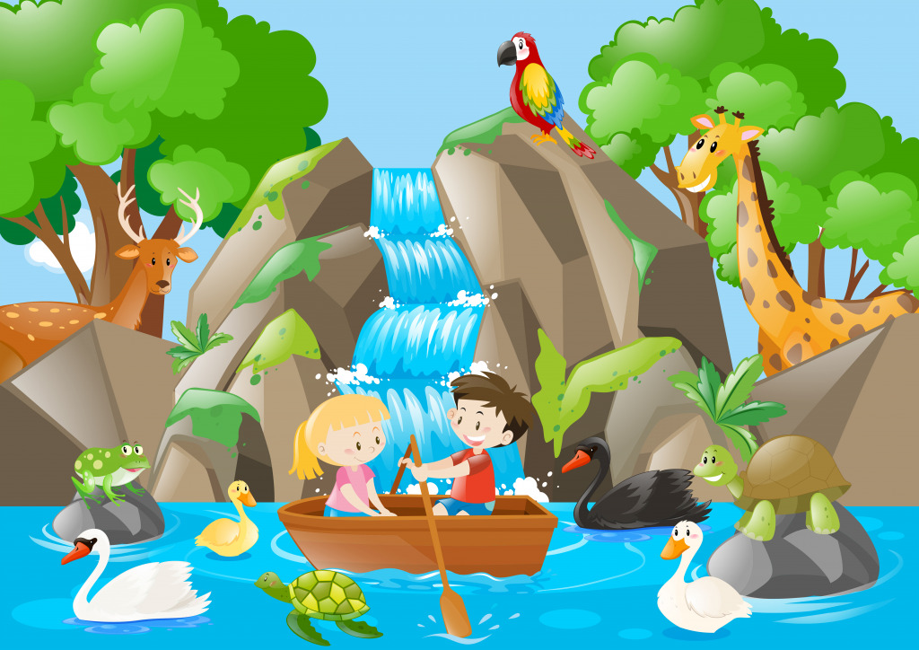 Rowing Boat jigsaw puzzle in Waterfalls puzzles on TheJigsawPuzzles.com