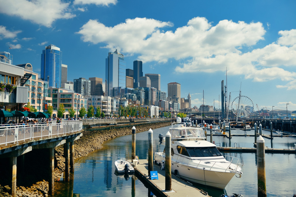 Seattle Waterfront jigsaw puzzle in Street View puzzles on TheJigsawPuzzles.com