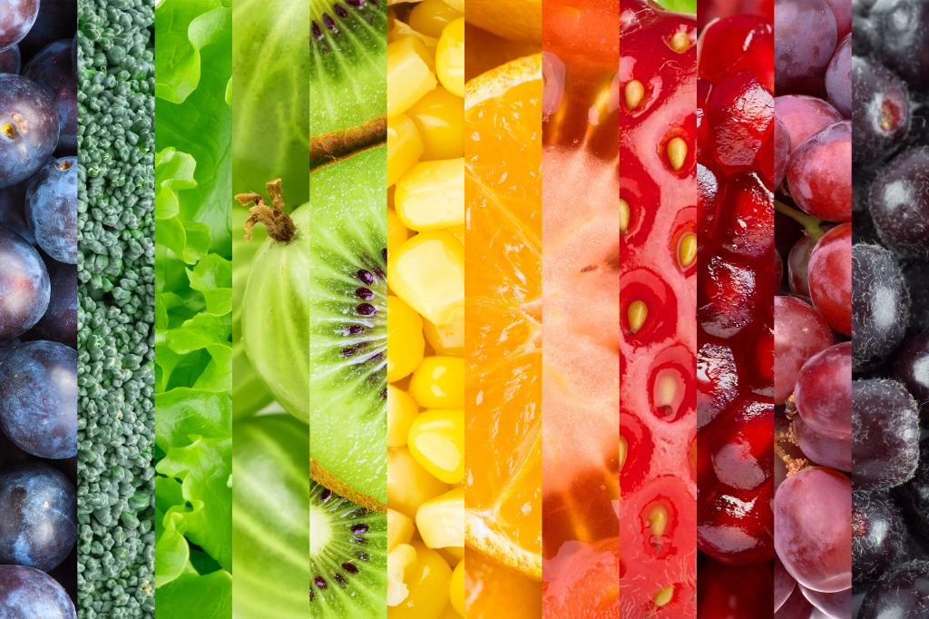 Rainbow of Fruits and Vegetables jigsaw puzzle in Fruits & Veggies puzzles on TheJigsawPuzzles.com