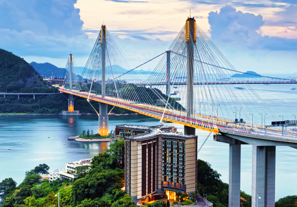 Ting Kau Bridge, Hong Kong jigsaw puzzle in Bridges puzzles on TheJigsawPuzzles.com