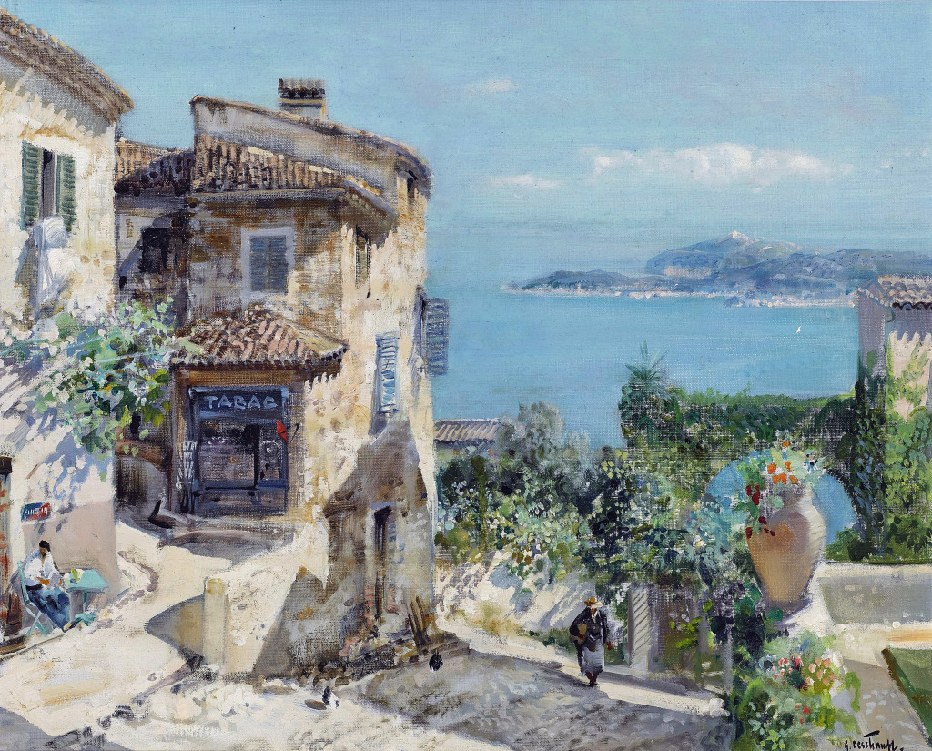 Eze with Cap Ferrat jigsaw puzzle in Piece of Art puzzles on TheJigsawPuzzles.com