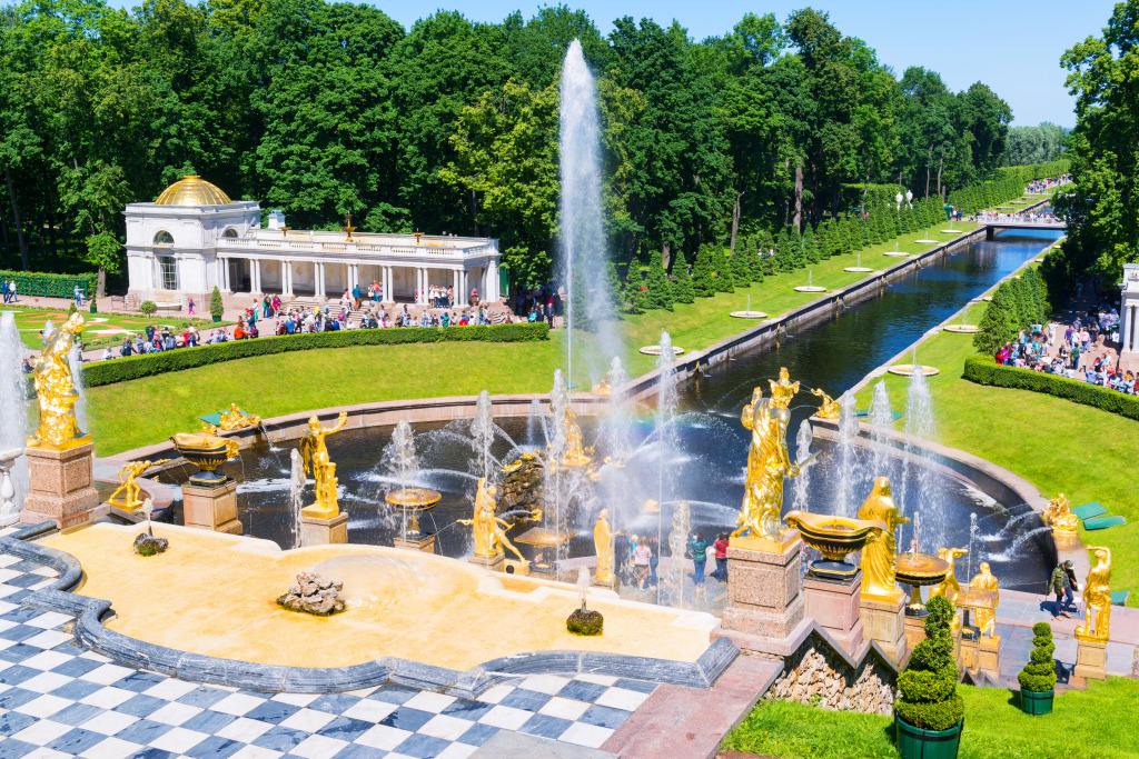 Grand Cascade, Peterhof Palace jigsaw puzzle in Waterfalls puzzles on TheJigsawPuzzles.com