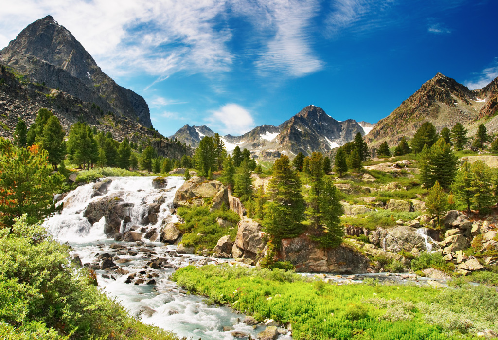 Mountain Landscape jigsaw puzzle in Waterfalls puzzles on TheJigsawPuzzles.com