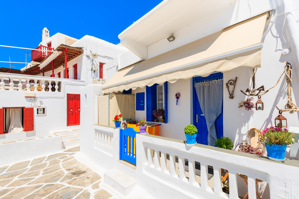 Mykonos Town, Cyclades Islands, Greece jigsaw puzzle in Street View puzzles on TheJigsawPuzzles.com