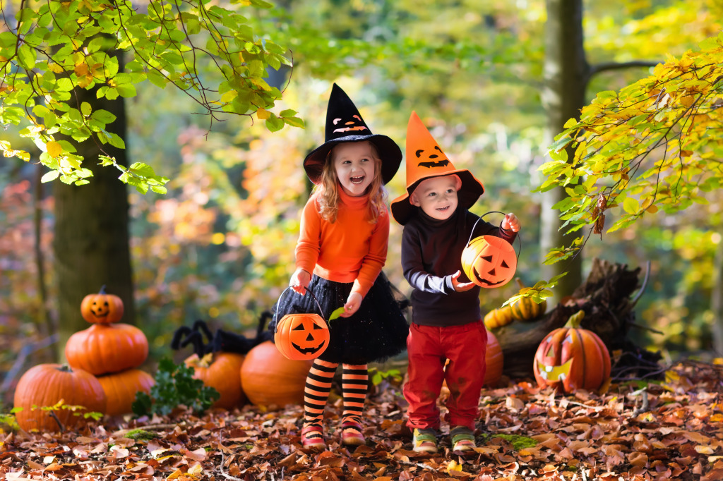 Playing in an Autumn Park jigsaw puzzle in Halloween puzzles on TheJigsawPuzzles.com