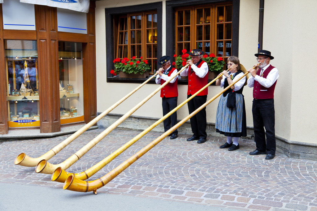 Folklore Festival in Zermatt, Switzerland jigsaw puzzle in People puzzles on TheJigsawPuzzles.com