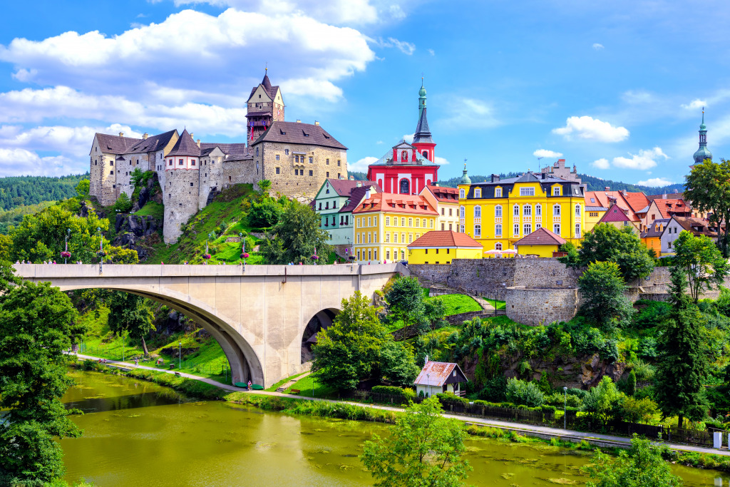 Castle Loket, Karlovy Vary, Czech Republic jigsaw puzzle in Bridges puzzles on TheJigsawPuzzles.com