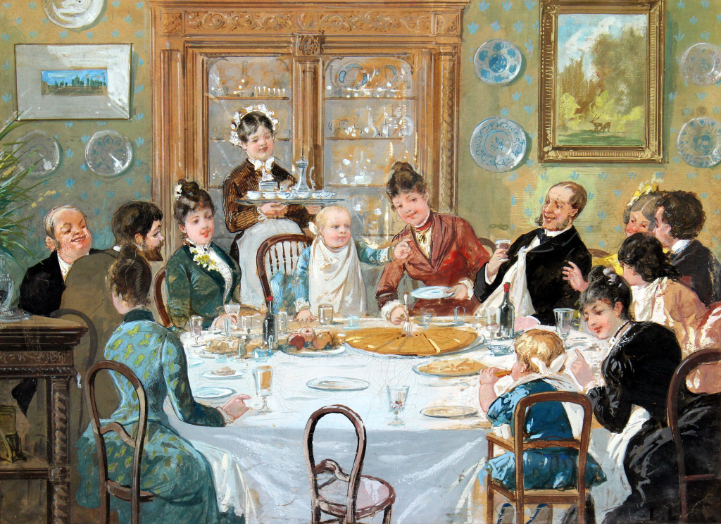 Family Dinner jigsaw puzzle in Piece of Art puzzles on TheJigsawPuzzles.com