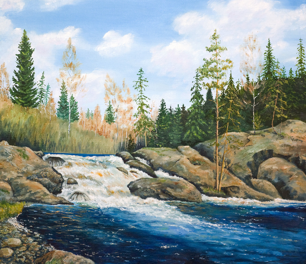 River Cascade jigsaw puzzle in Waterfalls puzzles on TheJigsawPuzzles.com