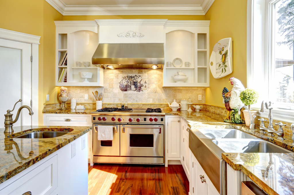 Bright Kitchen Interior jigsaw puzzle in Food & Bakery puzzles on TheJigsawPuzzles.com