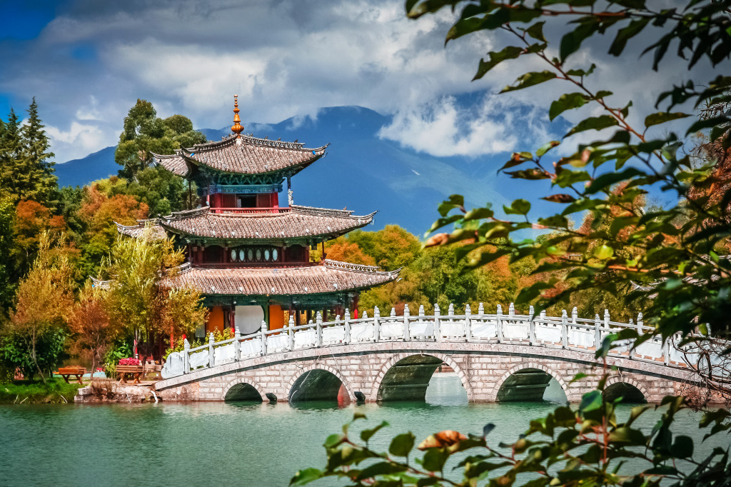 Black Dragon Pool in Yunnan, China jigsaw puzzle in Bridges puzzles on TheJigsawPuzzles.com