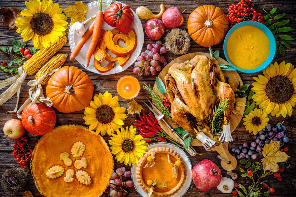 Thanksgiving Dinner jigsaw puzzle in Fruits & Veggies puzzles on TheJigsawPuzzles.com