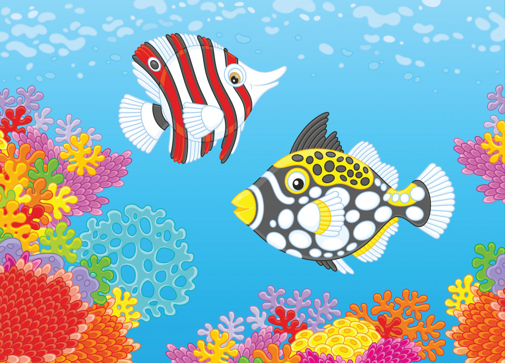 Butterfly Fish and a Clown Triggerfish jigsaw puzzle in Under the Sea puzzles on TheJigsawPuzzles.com