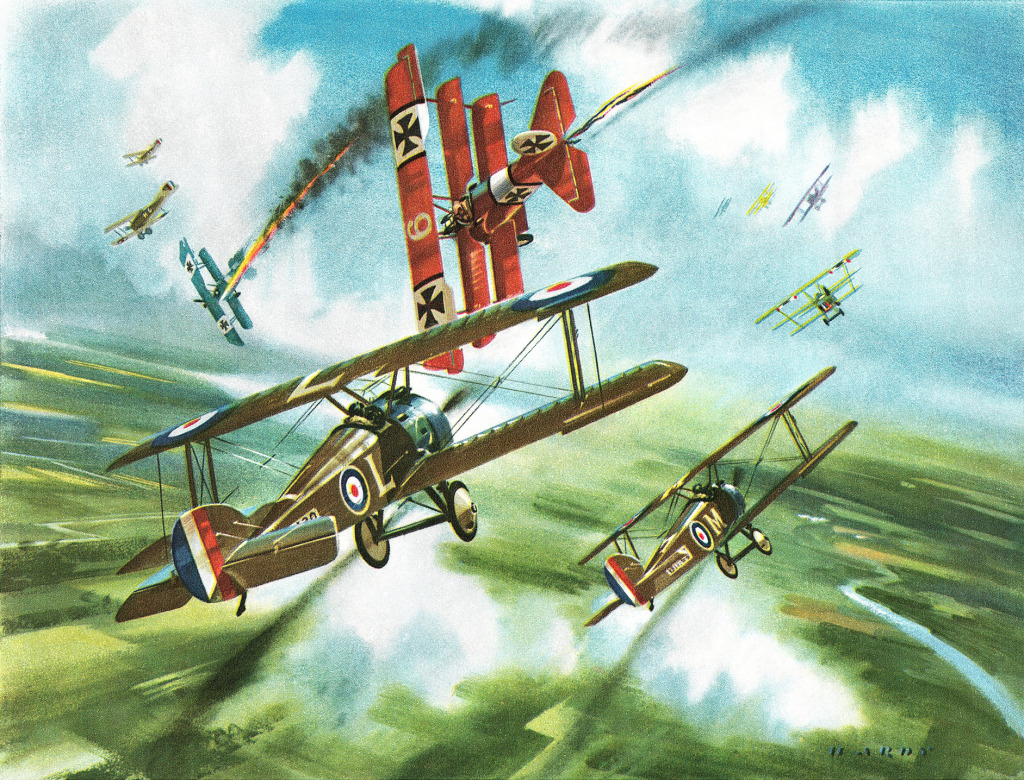 World War I – Sopwith Camels Attacking jigsaw puzzle in Aviation puzzles on TheJigsawPuzzles.com