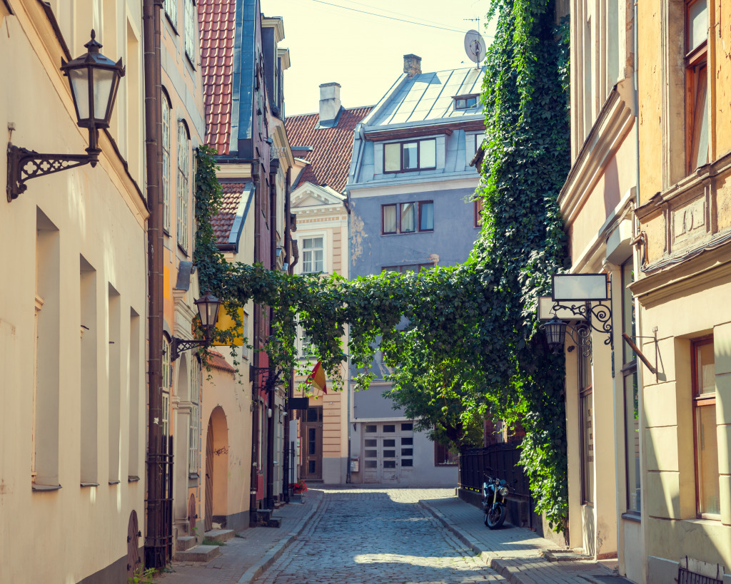 Summer Street In Riga, Latvia jigsaw puzzle in Street View puzzles on TheJigsawPuzzles.com