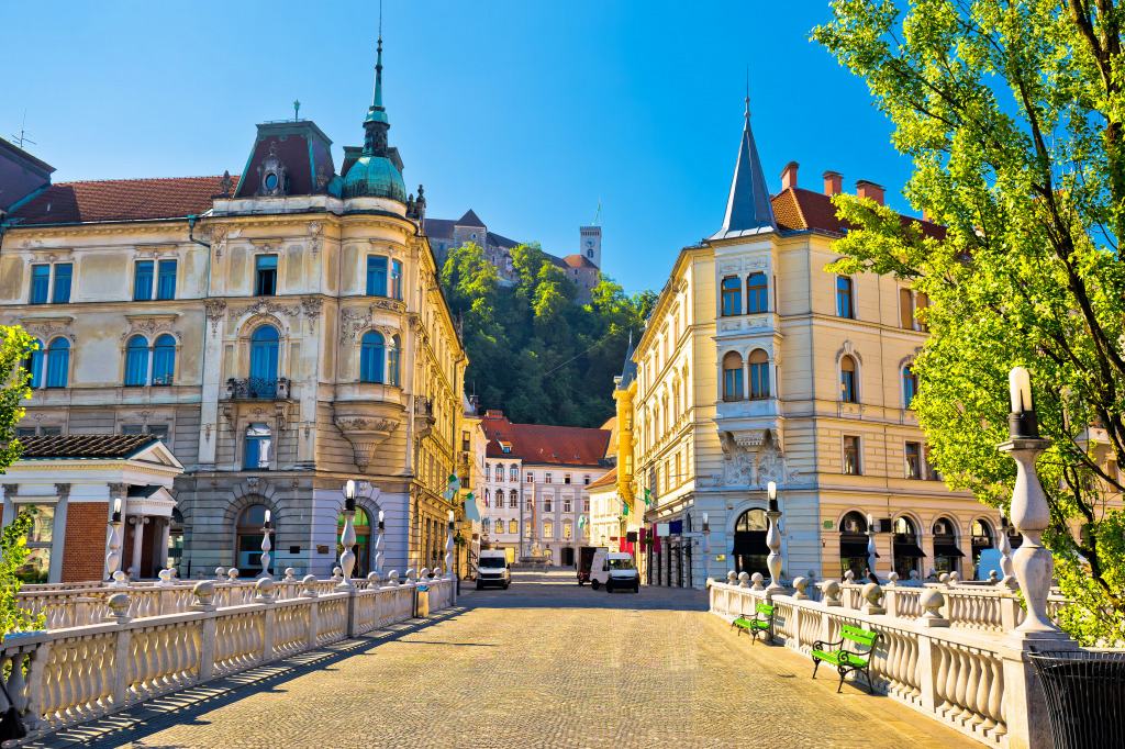 Tromostovje Bridge, Ljubljana, Slovenia jigsaw puzzle in Bridges puzzles on TheJigsawPuzzles.com