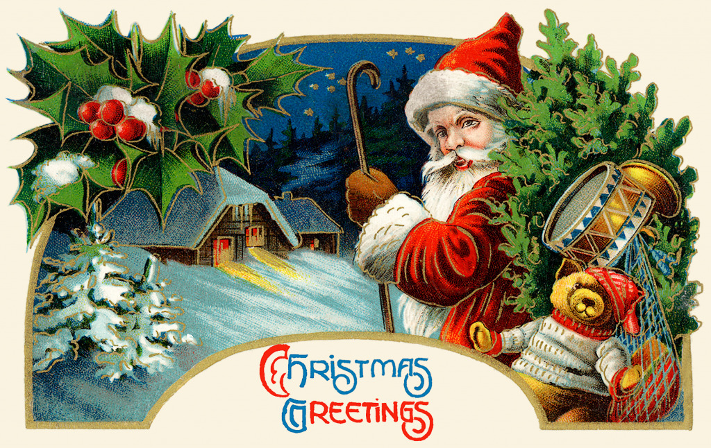 1914 Vintage Christmas Card jigsaw puzzle in Christmas & New Year puzzles on TheJigsawPuzzles.com