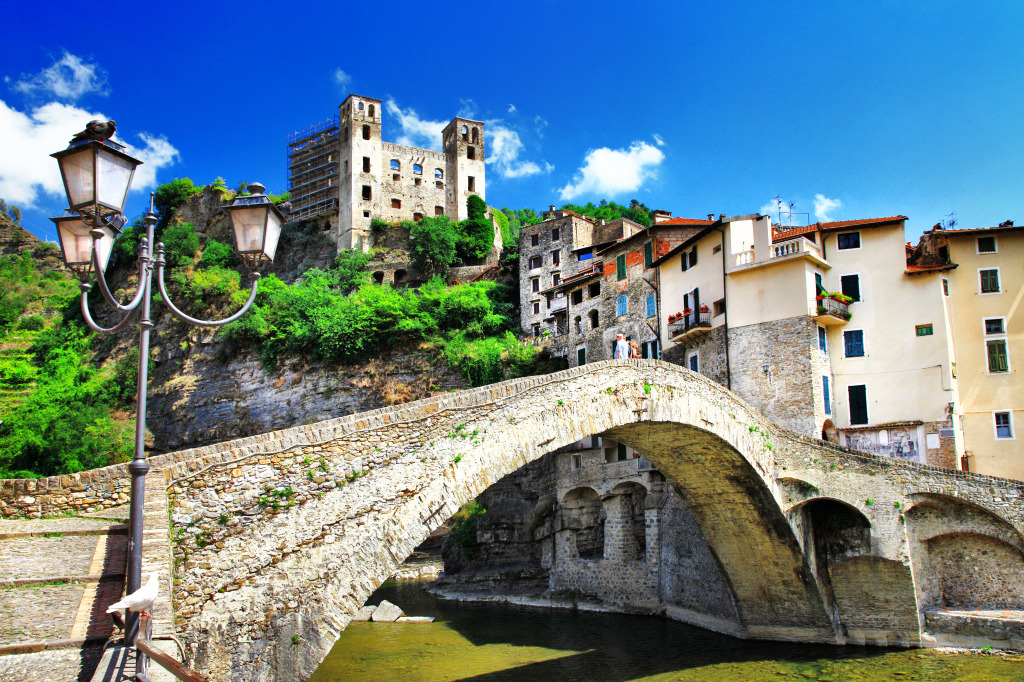 Medieval Village in Dolceacqua, Italy jigsaw puzzle in Bridges puzzles on TheJigsawPuzzles.com