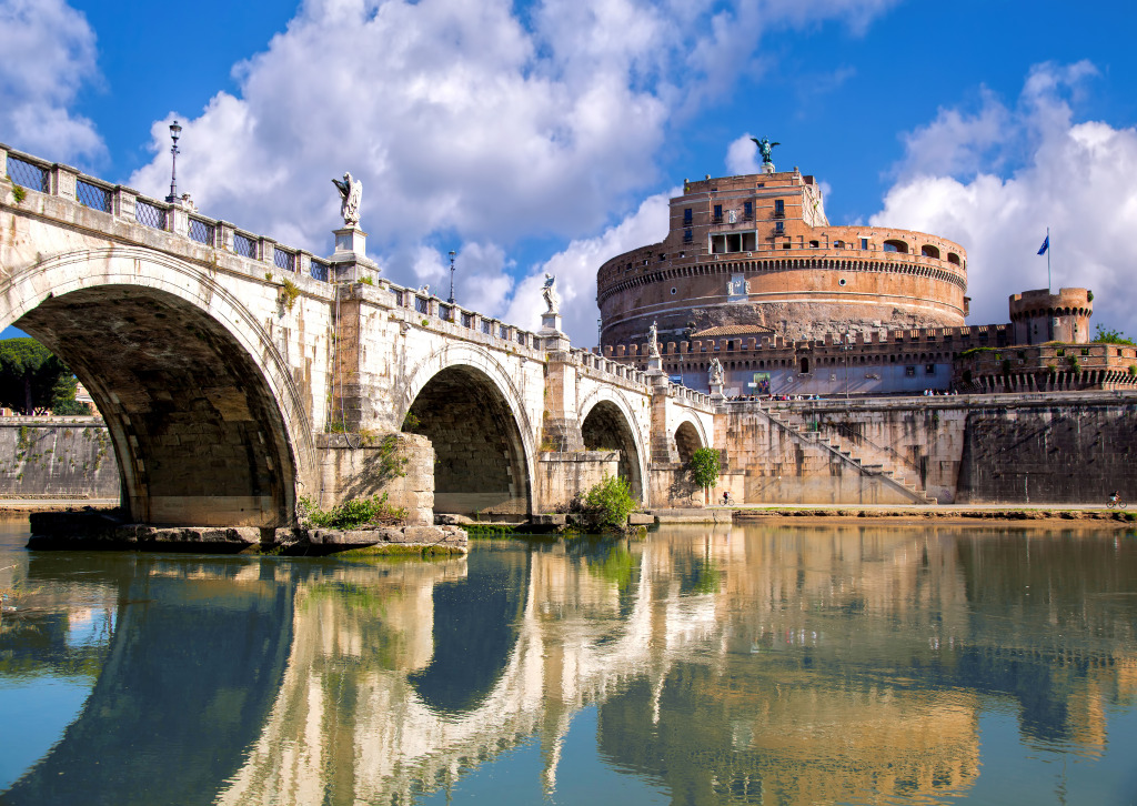 Angel Castle with Bridge, Rome, Italy jigsaw puzzle in Bridges puzzles on TheJigsawPuzzles.com