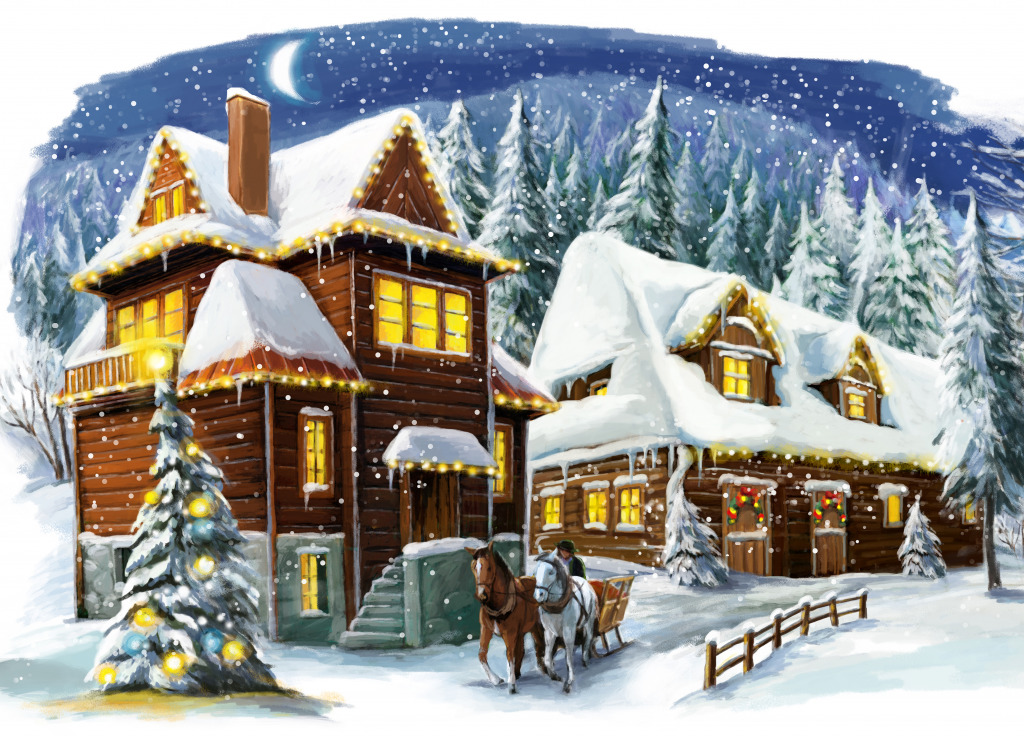 Winter Scene jigsaw puzzle in Puzzle of the Day puzzles on TheJigsawPuzzles.com