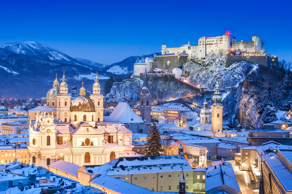 Historic City and Fortress of Salzburg, Austria jigsaw puzzle in Castles puzzles on TheJigsawPuzzles.com