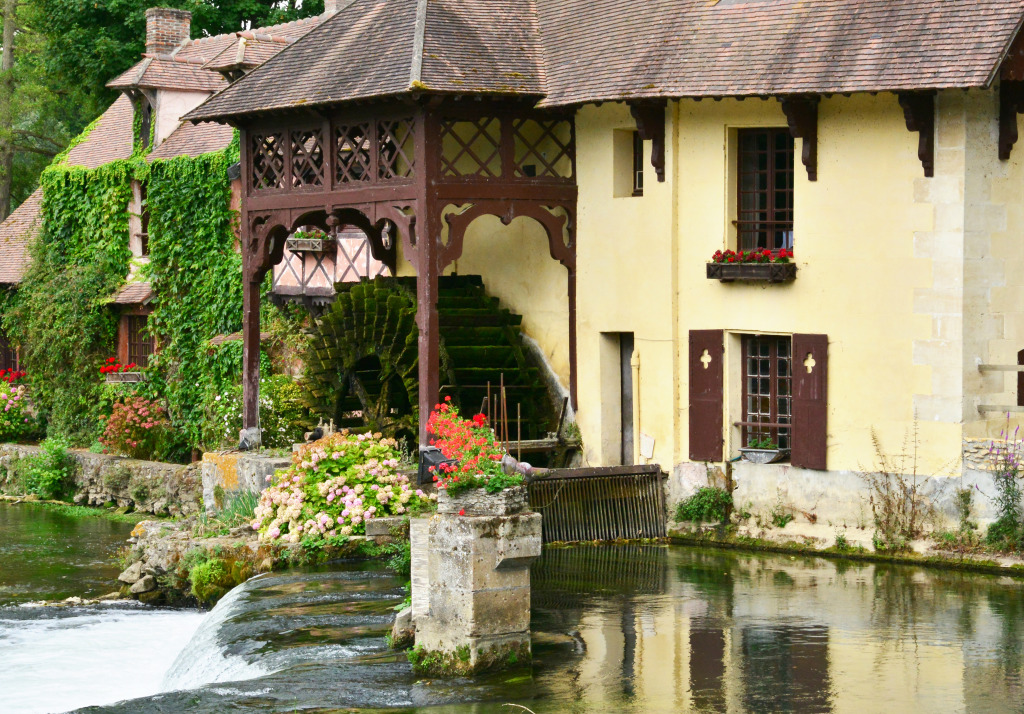 Water Mill in Fourges, France jigsaw puzzle in Waterfalls puzzles on TheJigsawPuzzles.com