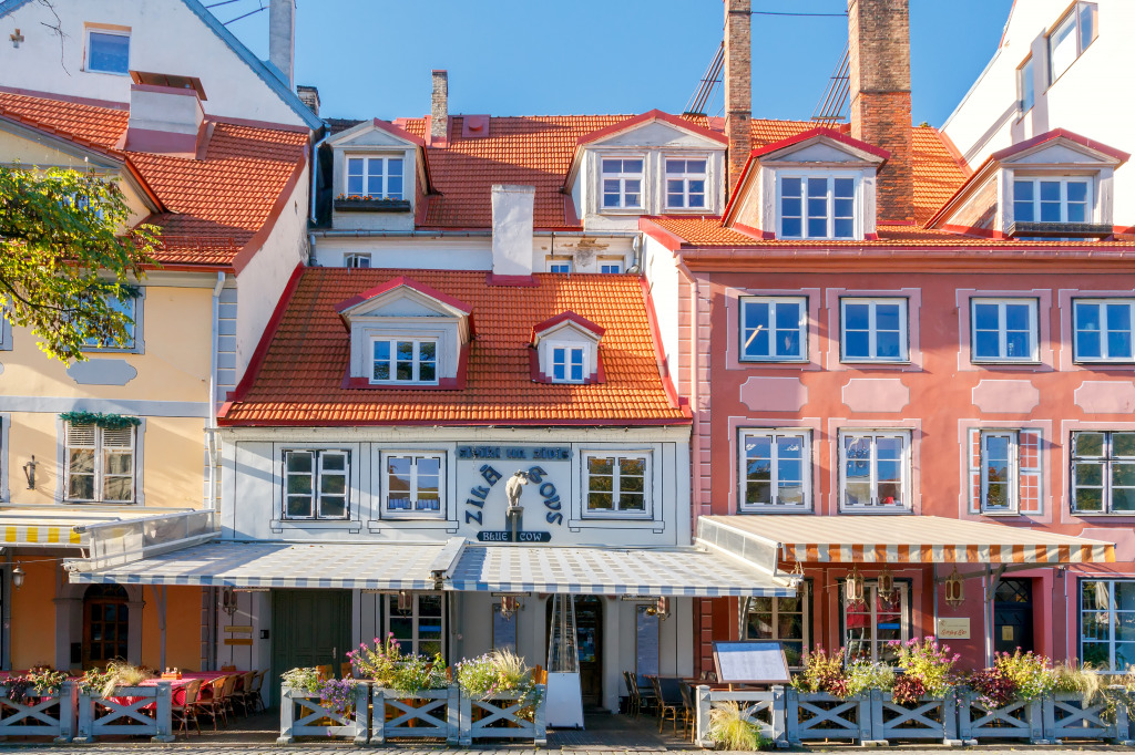 Blue Cow Restaurant, Riga, Latvia jigsaw puzzle in Puzzle of the Day puzzles on TheJigsawPuzzles.com