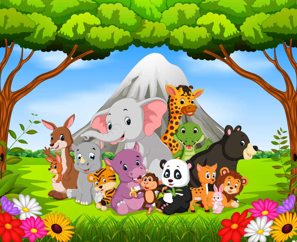 Wild Animals in the Jungle jigsaw puzzle in Animals puzzles on TheJigsawPuzzles.com