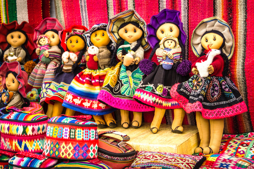 Street Market In Peru jigsaw puzzle in Handmade puzzles on TheJigsawPuzzles.com