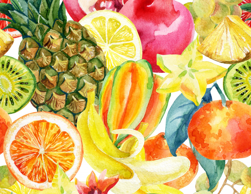 Watercolor Fruit Mix jigsaw puzzle in Fruits & Veggies puzzles on TheJigsawPuzzles.com
