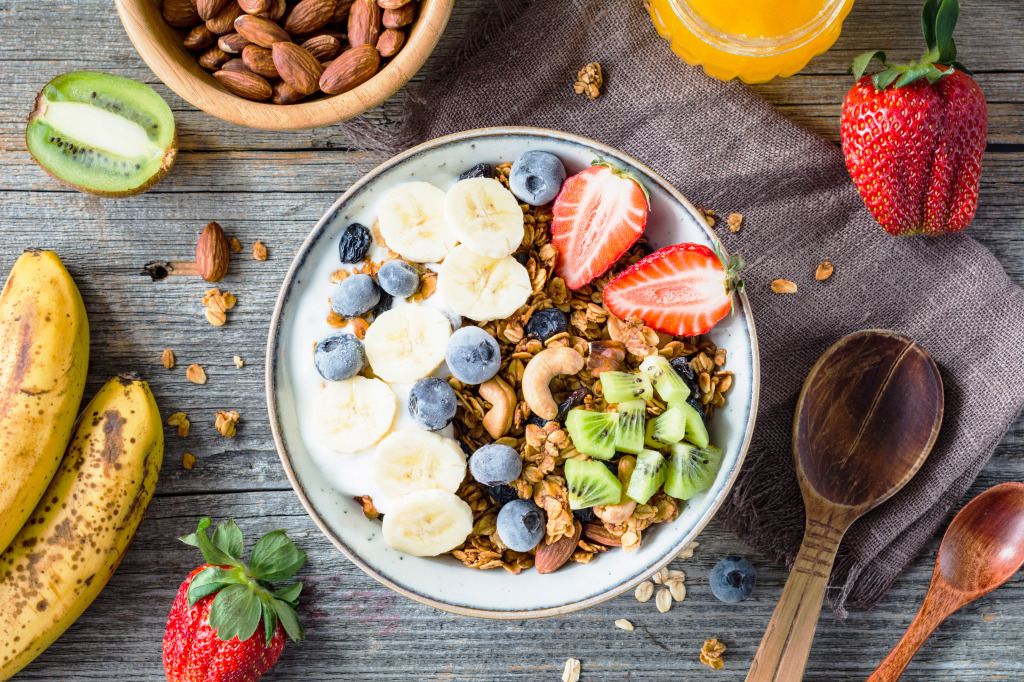 Homemade Granola with Nuts and Raisins jigsaw puzzle in Fruits & Veggies puzzles on TheJigsawPuzzles.com