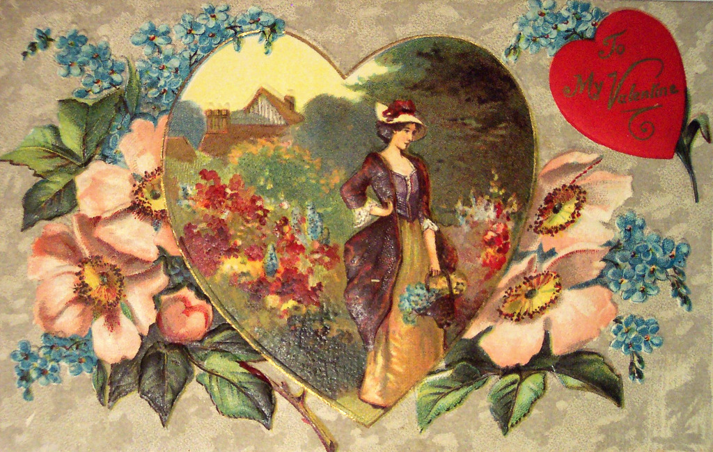Vintage Valentine's Day Postcard jigsaw puzzle in Valentine's Day puzzles on TheJigsawPuzzles.com