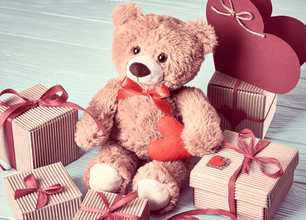 Teddy Bear jigsaw puzzle in Valentine's Day puzzles on TheJigsawPuzzles.com