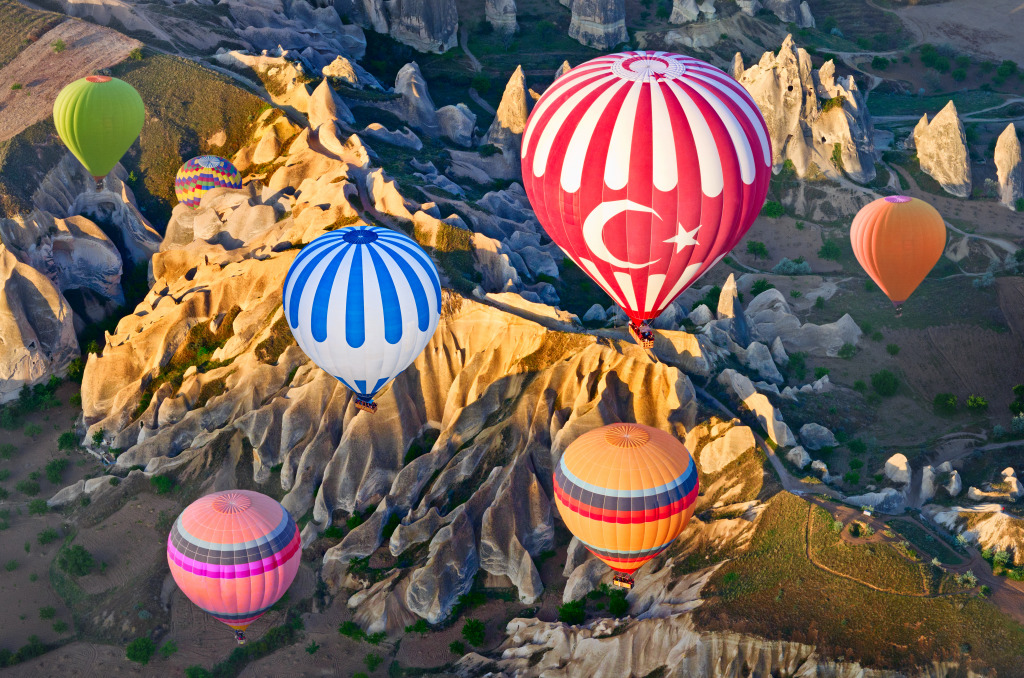 Hot Air Balloons over Cappadocia, Turkey jigsaw puzzle in Great Sightings puzzles on TheJigsawPuzzles.com