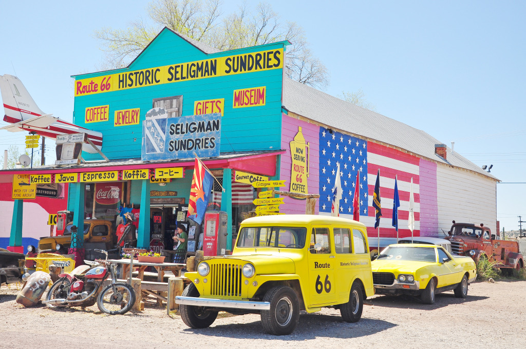 Route 66, Seligman, Arizona jigsaw puzzle in Cars & Bikes puzzles on TheJigsawPuzzles.com