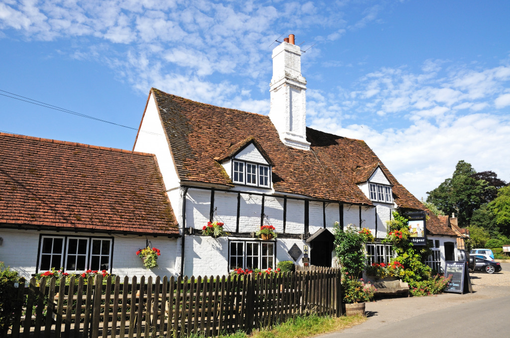 The Bull and Butcher Pub, Turville, England jigsaw puzzle in Street View puzzles on TheJigsawPuzzles.com