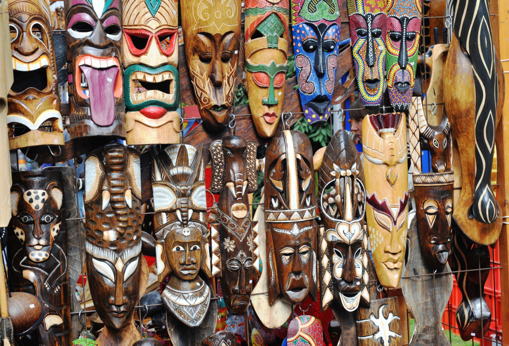 African Tribal Masks jigsaw puzzle in Handmade puzzles on TheJigsawPuzzles.com